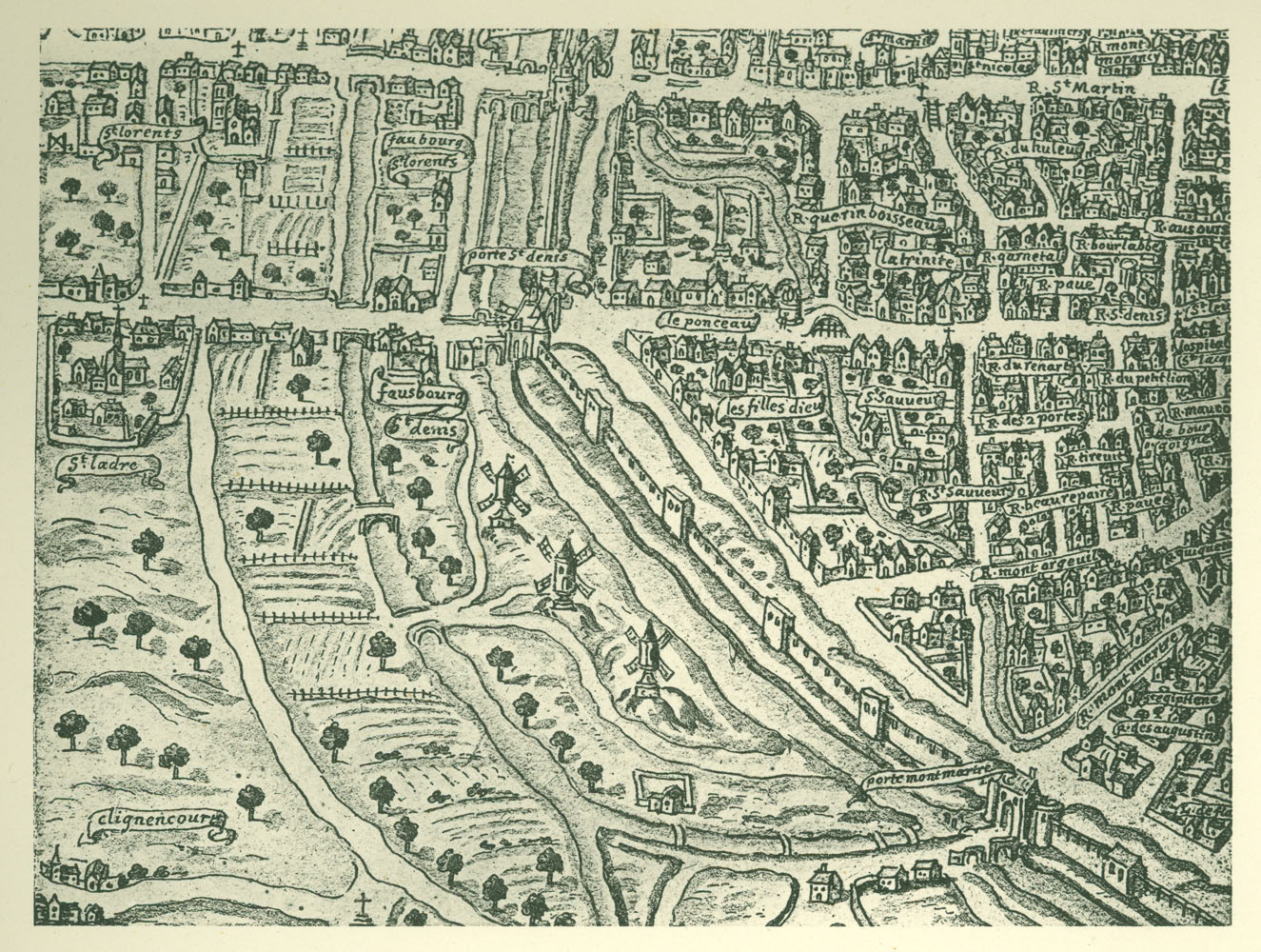 Fragment from the Tapisserie map of Paris 